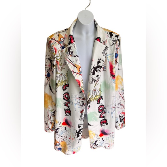 SHEIN Jackets & Blazers - Graffiti print blazer and extra-large. Stretchy material. lightly worn.